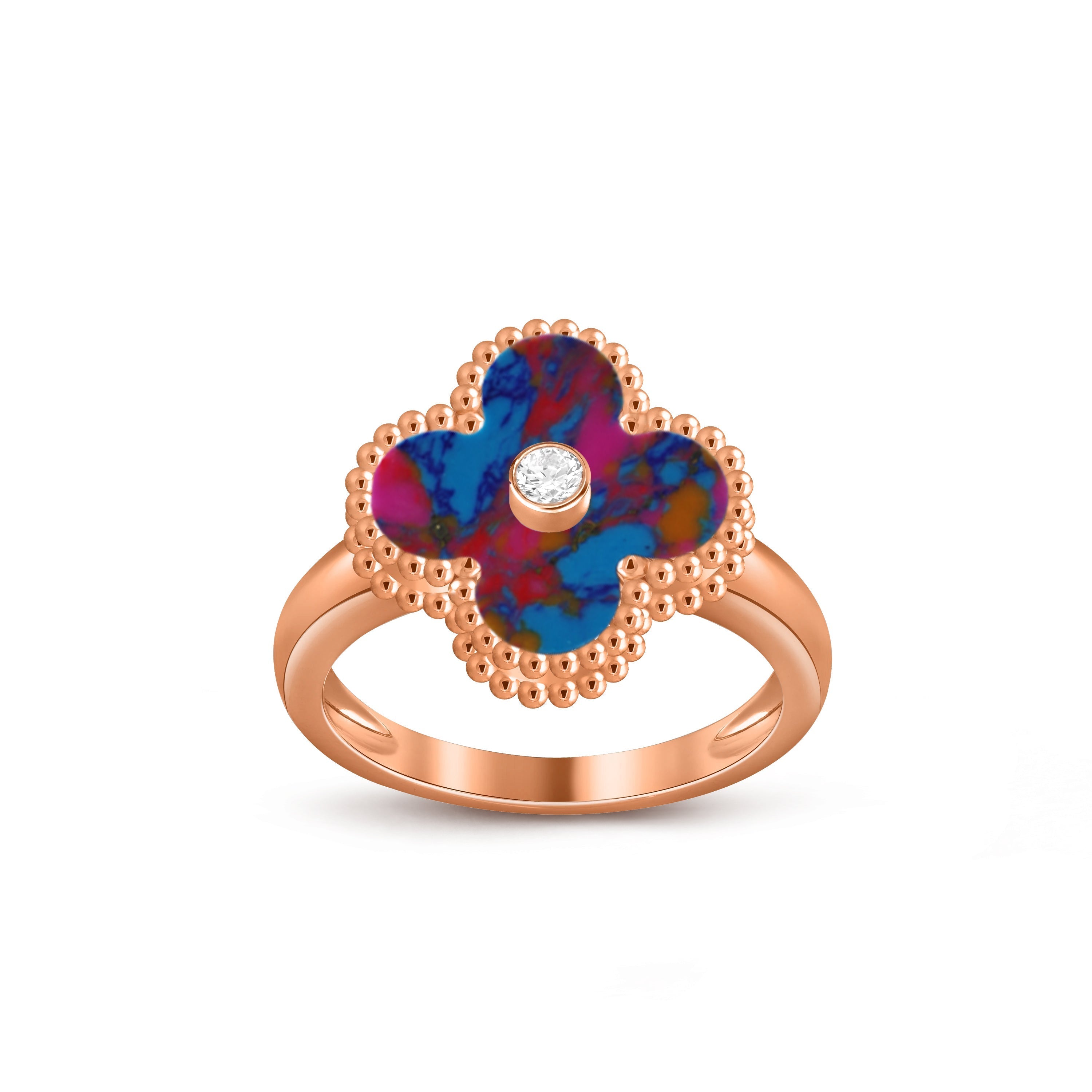 [Camiery]CLOVER DIAMOND RING ROSE GOLD COLLECTION
