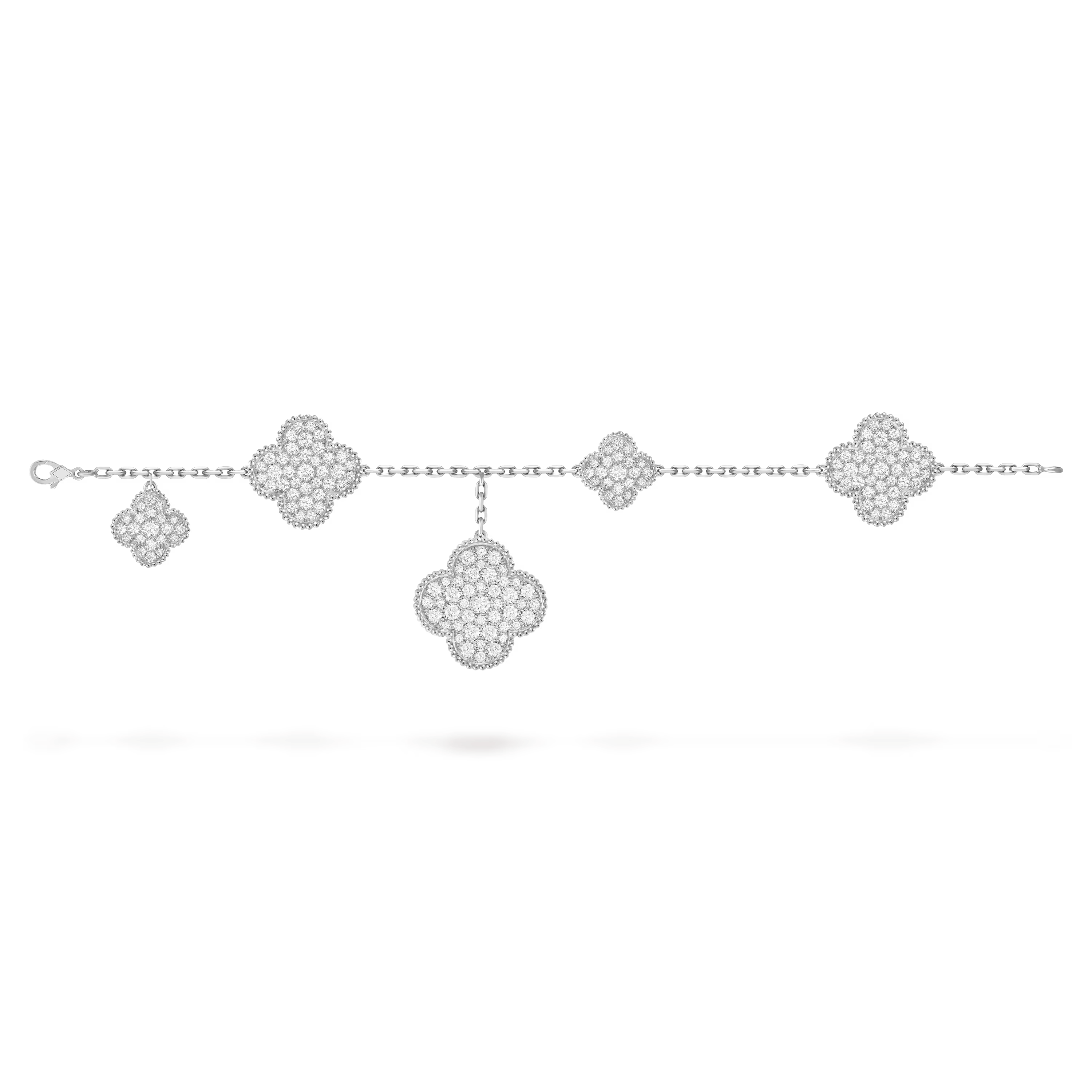 [Camiery] VA CLOVER 6 MOTIFS WHITE GOLD DIAMOND BRACELET