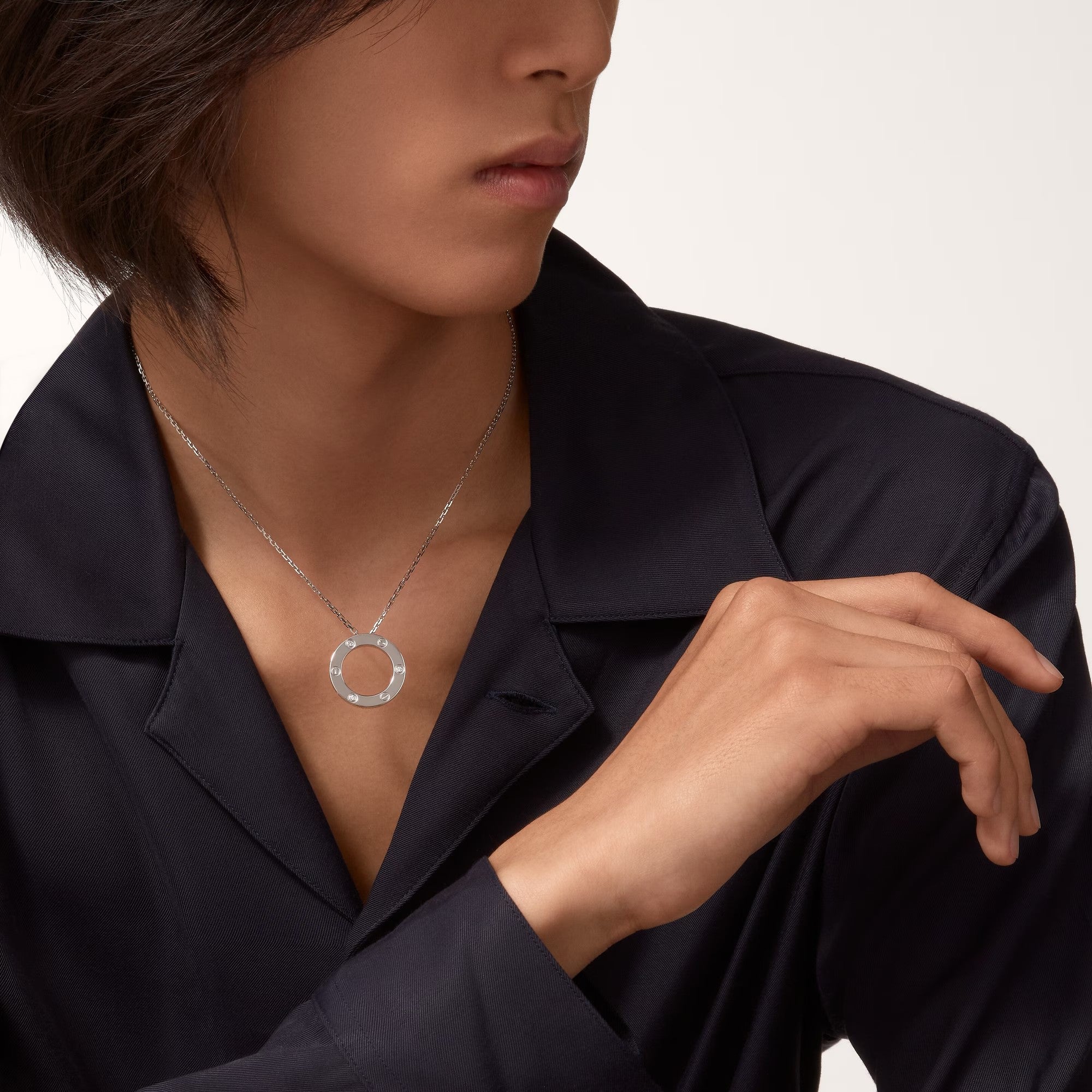 [Camiery] LOVE NECKLACE 16MM 3 DIAMONDS