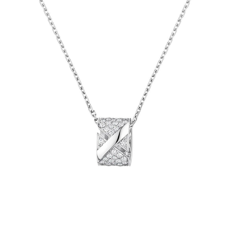 [CLOVER JEWELRY]LIENS EVIDENCE DIAMOND PAVED NECKLACE