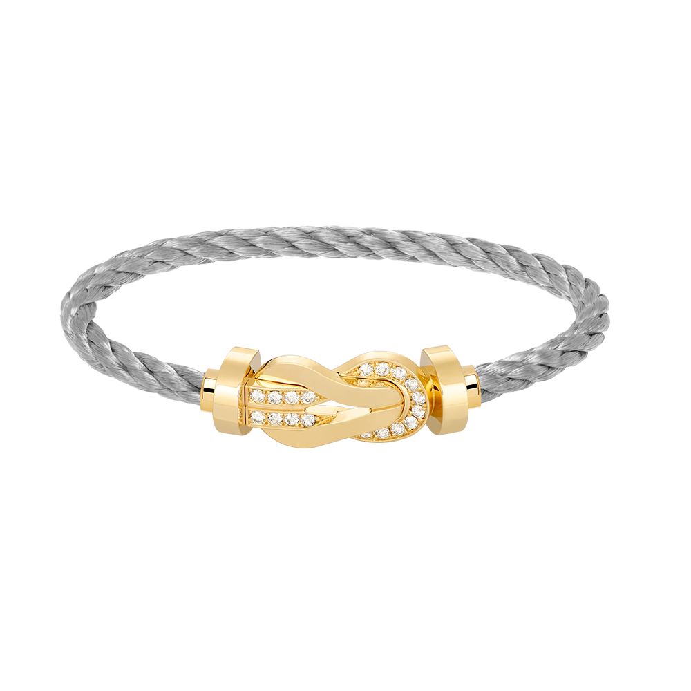 [Camiery]CHANCE LARGE 8 FIGURE BUCKLE HALF DIAMOND BRACELET GOLD