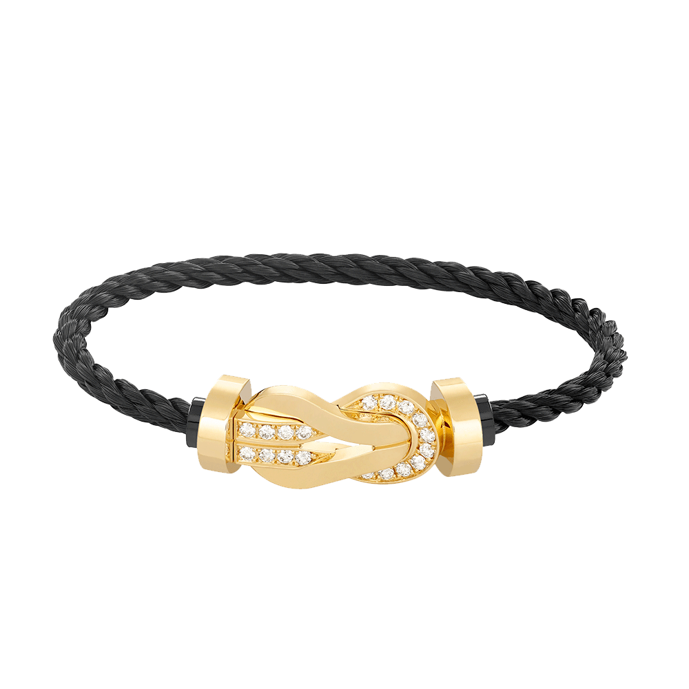 [Camiery]CHANCE LARGE 8 FIGURE BUCKLE HALF DIAMOND BRACELET GOLD