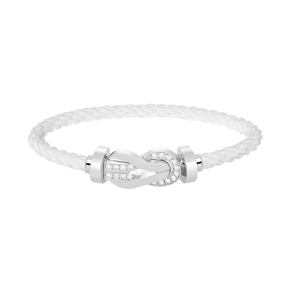 [Camiery]CHANCE LARGE 8 FIGURE BUCKLE HALF DIAMOND BRACELET SILVER
