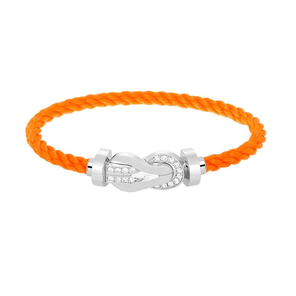 [Camiery]CHANCE LARGE 8 FIGURE BUCKLE HALF DIAMOND BRACELET SILVER