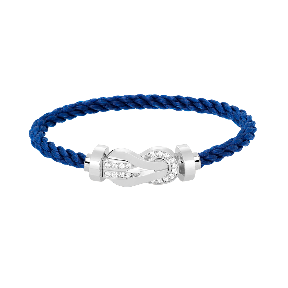 [Camiery]CHANCE LARGE 8 FIGURE BUCKLE HALF DIAMOND BRACELET SILVER