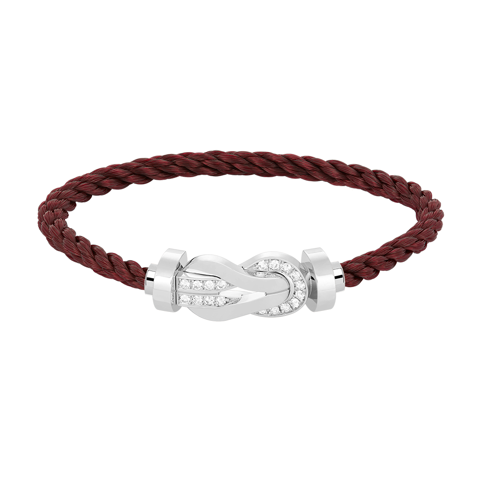 [Camiery]CHANCE LARGE 8 FIGURE BUCKLE HALF DIAMOND BRACELET SILVER