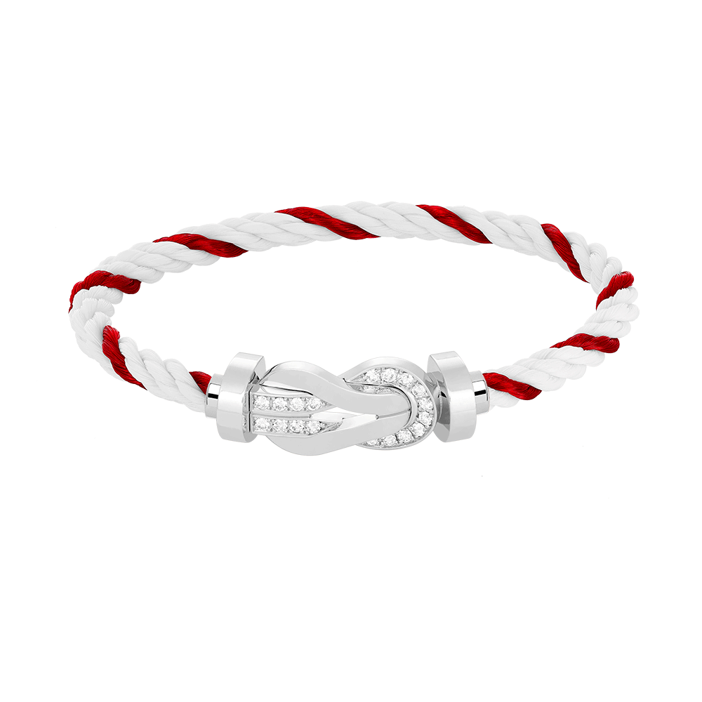 [Camiery]CHANCE LARGE 8 FIGURE BUCKLE HALF DIAMOND BRACELET SILVER