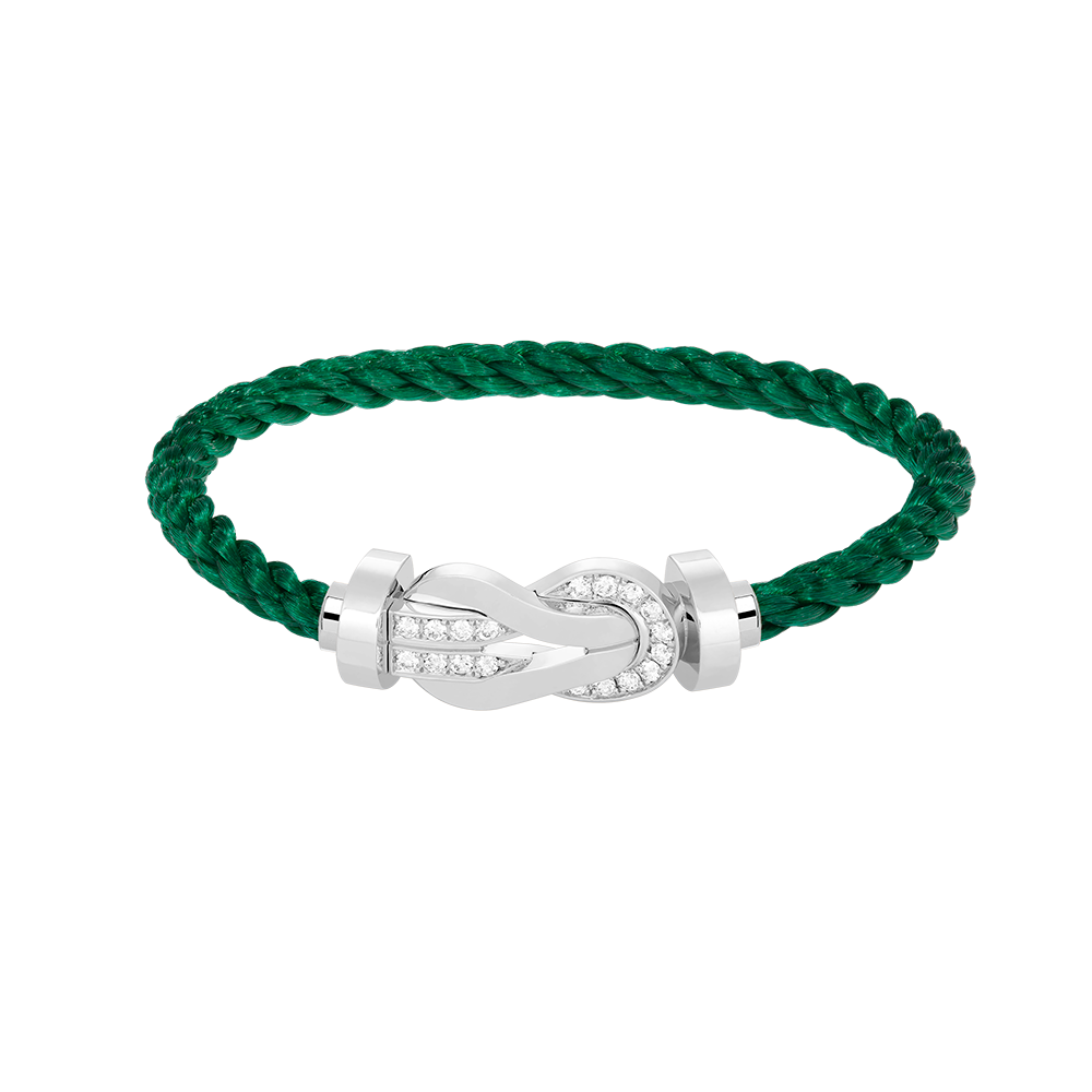 [Camiery]CHANCE LARGE 8 FIGURE BUCKLE HALF DIAMOND BRACELET SILVER