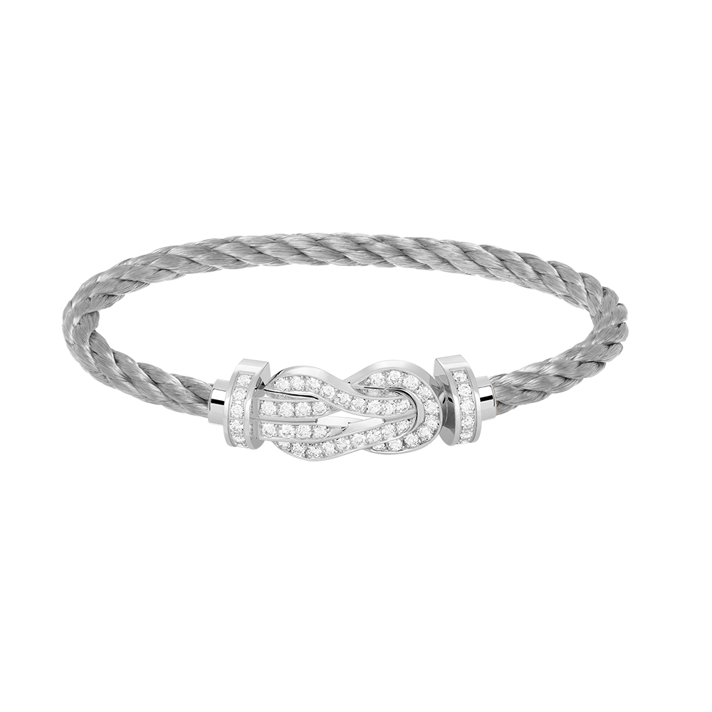 [Camiery]CHANCE LARGE 8 FIGURE BUCKLE FULL DIAMOND BRACELET SILVER