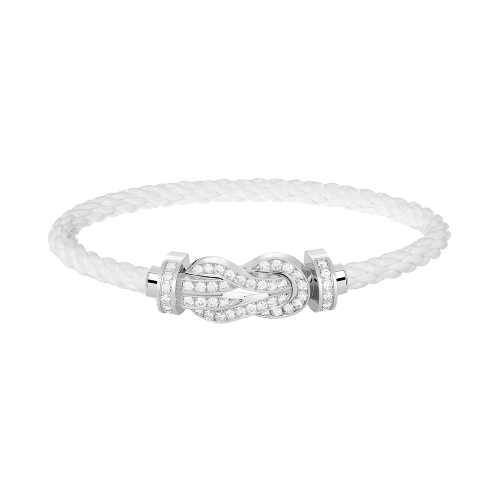 [Camiery]CHANCE LARGE 8 FIGURE BUCKLE FULL DIAMOND BRACELET SILVER