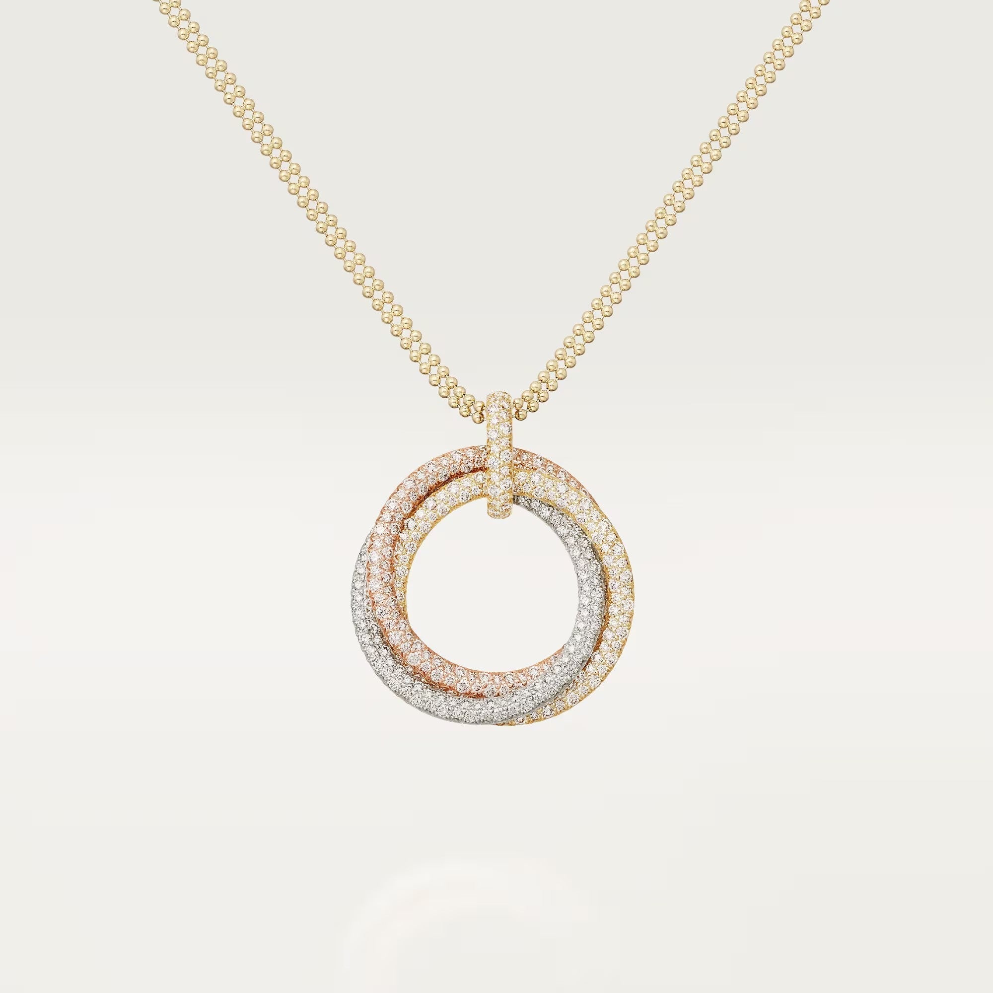 [Camiery] TRINITY LARGE FULL DIAMOND  NECKLACE