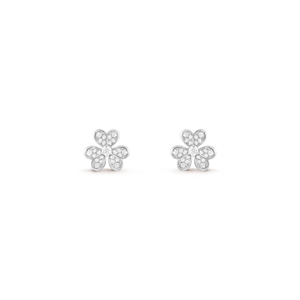 [Camiery] VA FRIVOLE WHITE GOLD FLOWER DIAMOND EARRINGS