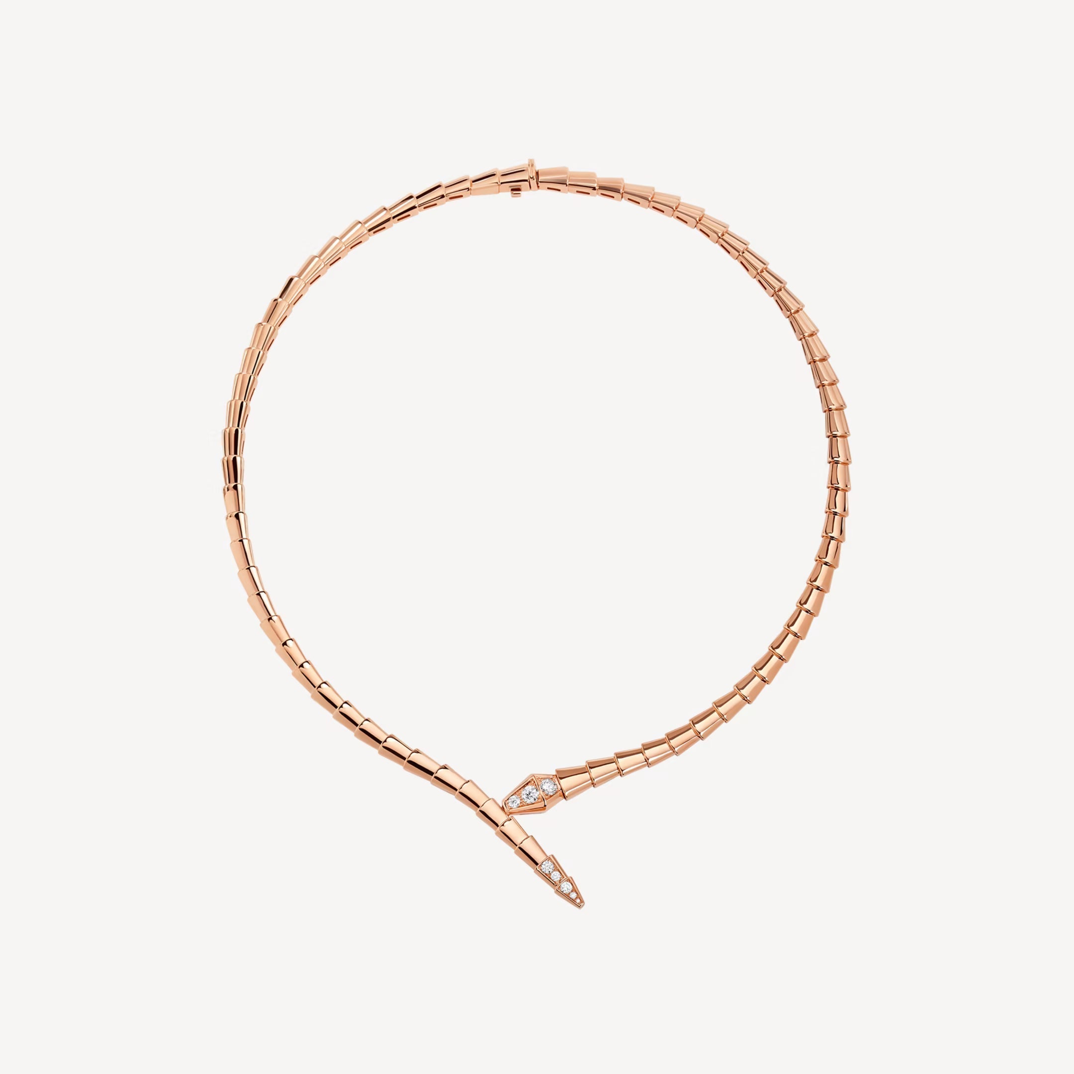 [Camiery] SNAKE-SHAPED DIAMOND NECKLACE (ROSE GOLD)