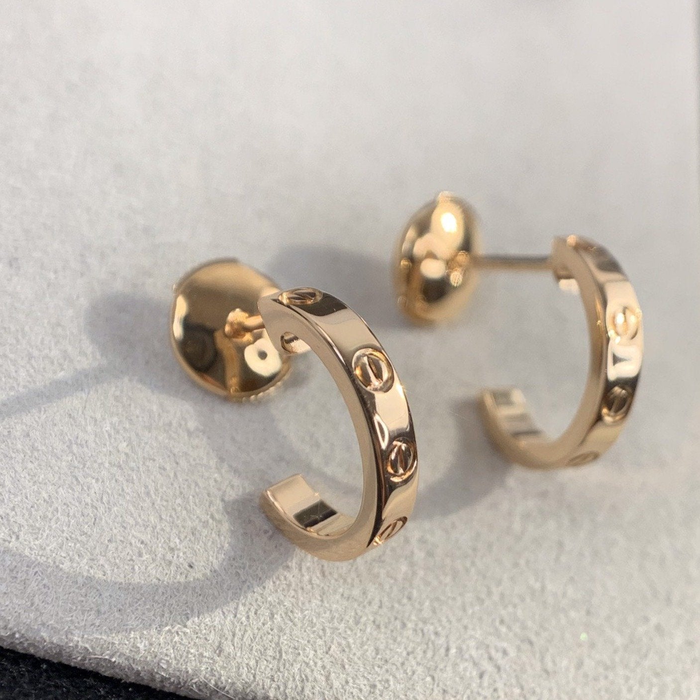 [CLOVER JEWELRY]LOVE EARRINGS 2.65MM PINK GOLD