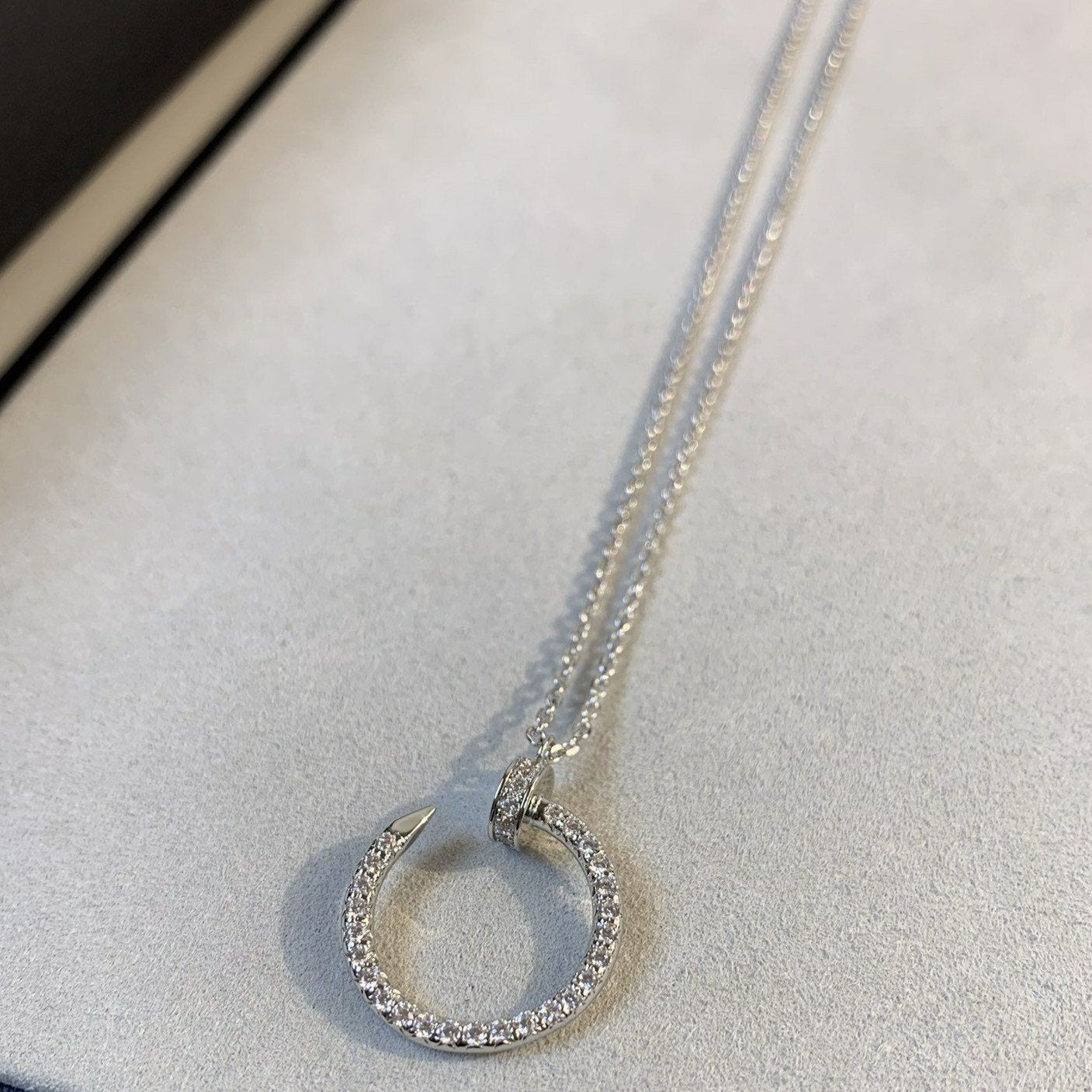 [CLOVER JEWELRY]JUSTE NECKLACE SILVER DIAMONDS