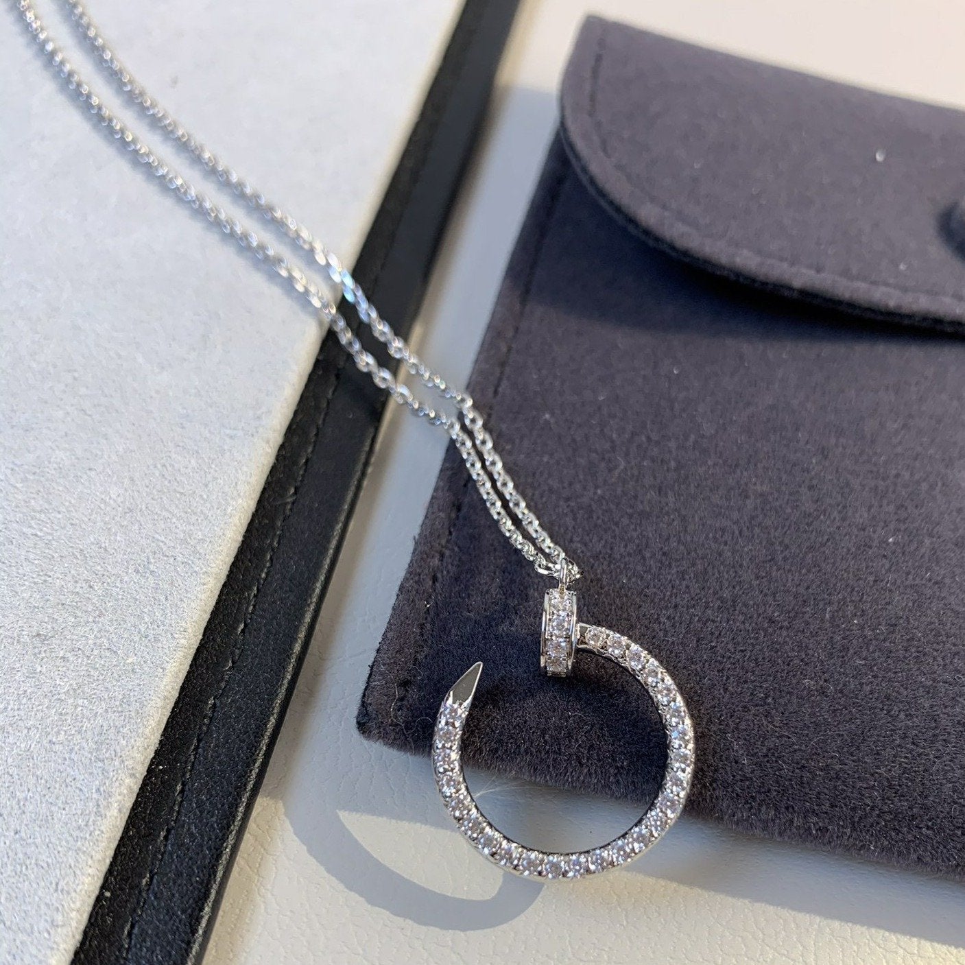 [CLOVER JEWELRY]JUSTE NECKLACE SILVER DIAMONDS