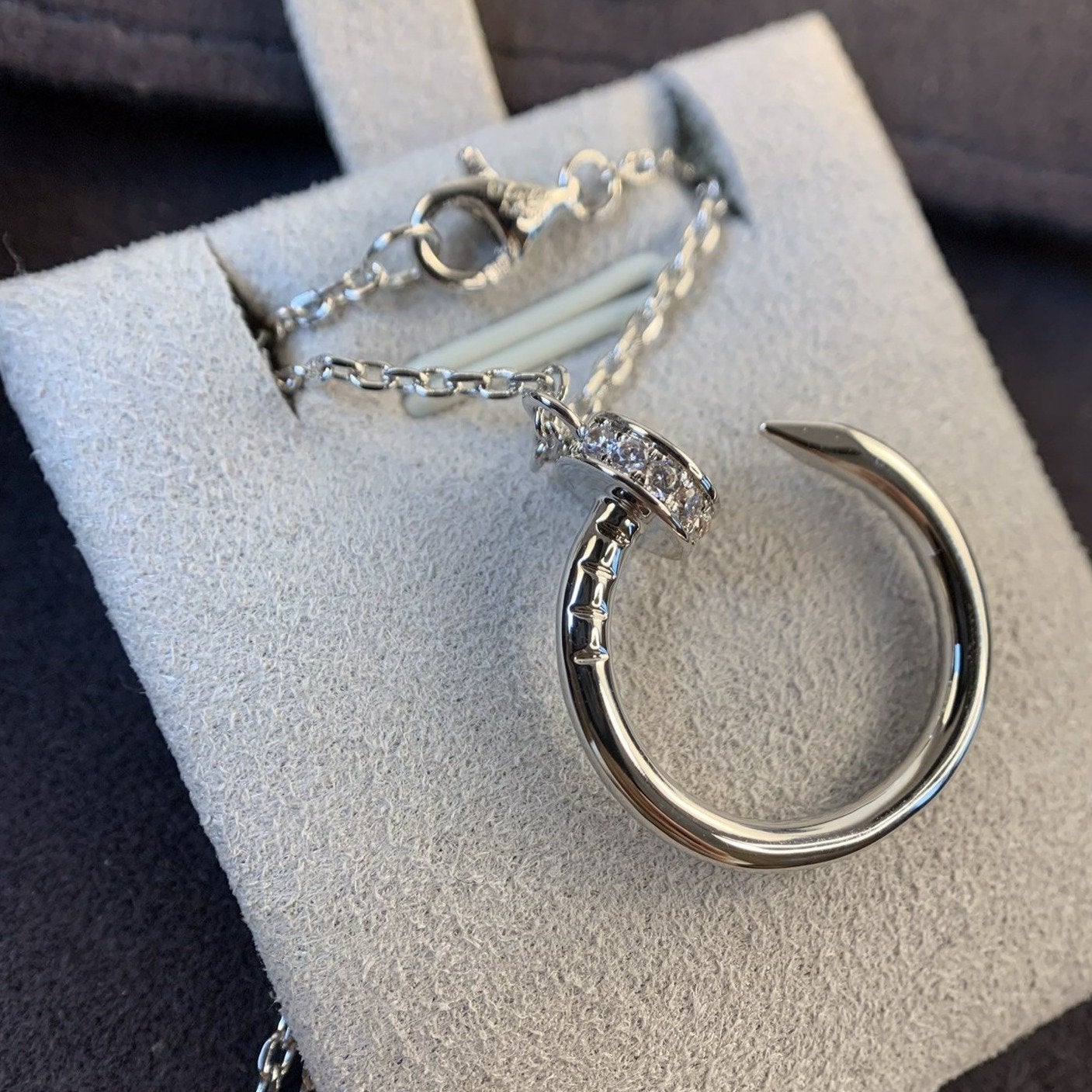 [CLOVER JEWELRY]JUSTE NECKLACE SILVER DIAMONDS