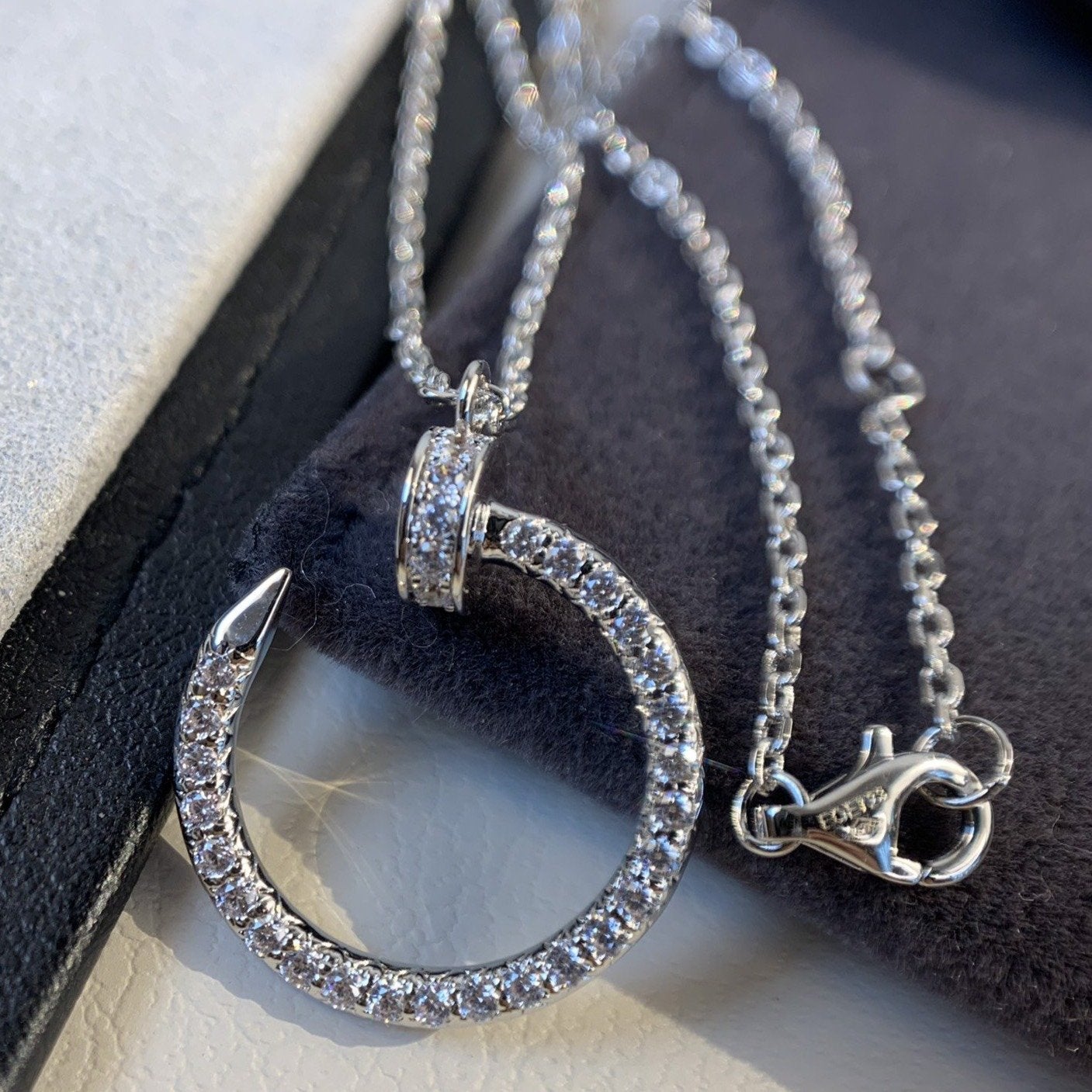 [CLOVER JEWELRY]JUSTE NECKLACE SILVER DIAMONDS