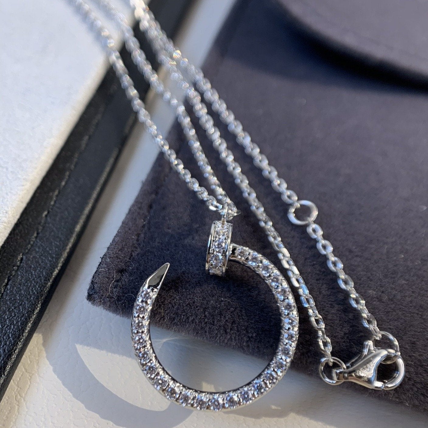 [CLOVER JEWELRY]JUSTE NECKLACE SILVER DIAMONDS