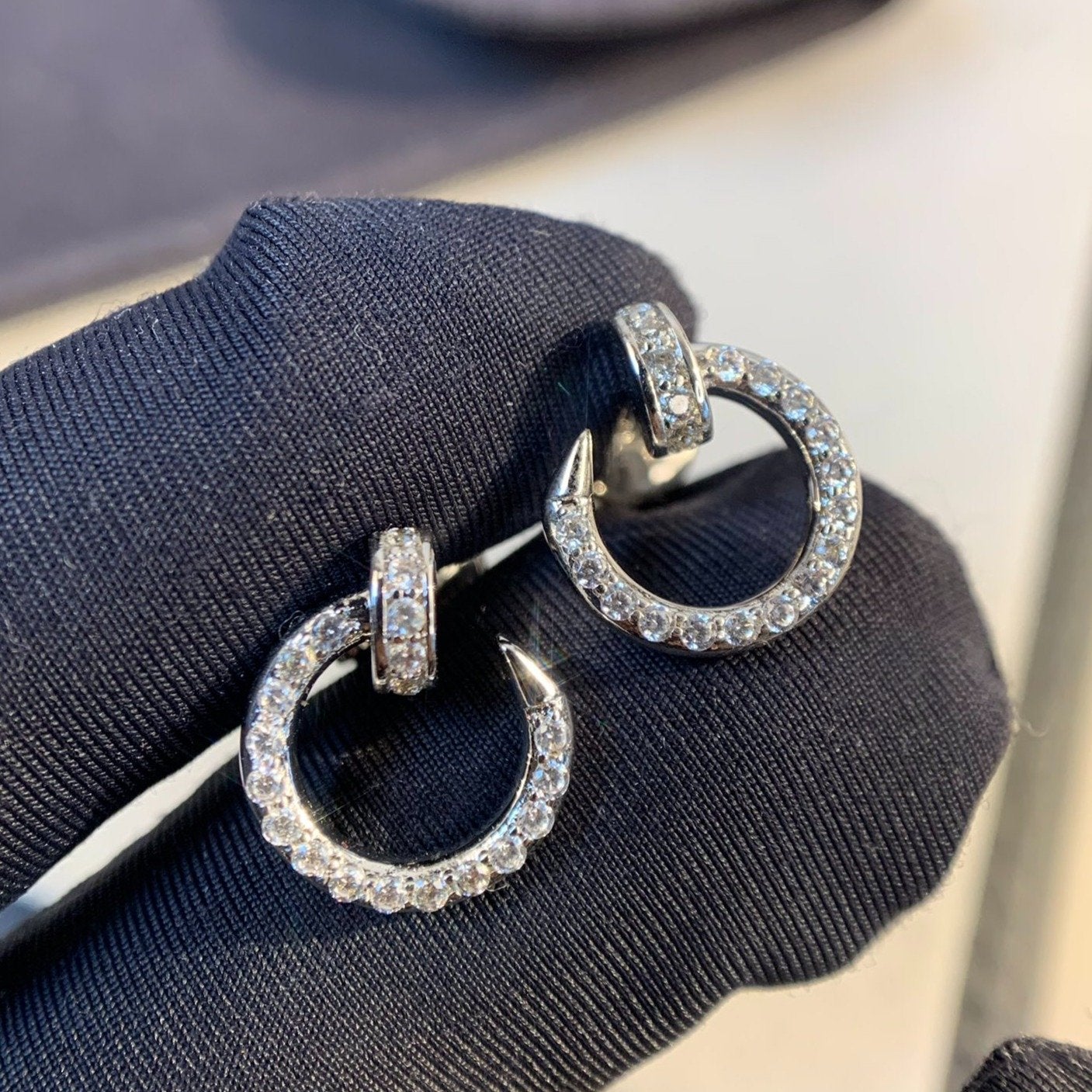[CLOVER JEWELRY]JUSTE EARRINGS SILVER DIAMONDS