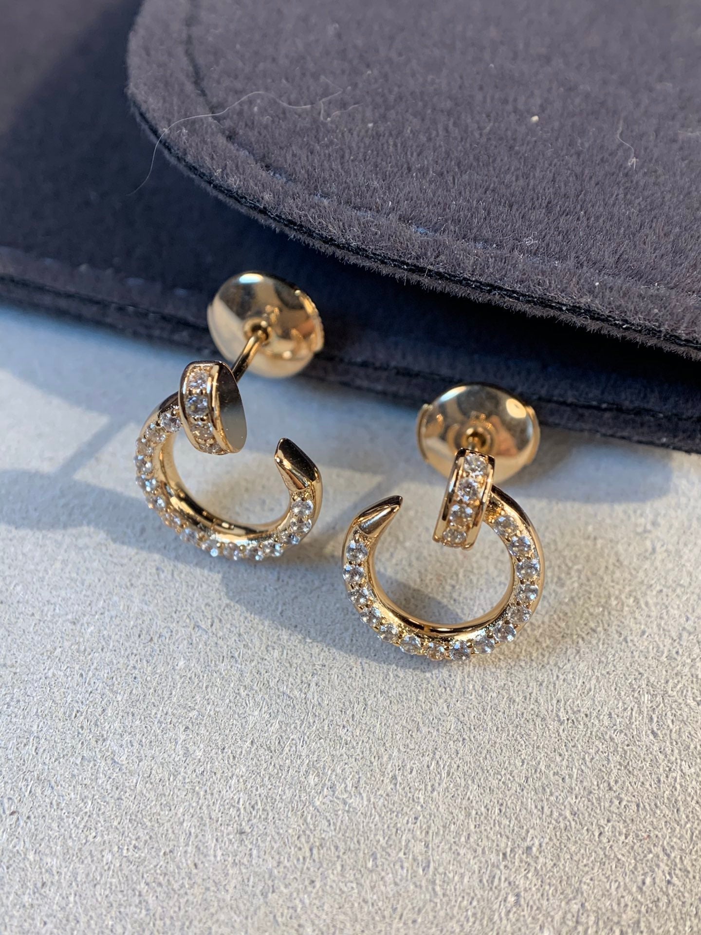 [CLOVER JEWELRY]JUSTE EARRINGS GOLD DIAMONDS