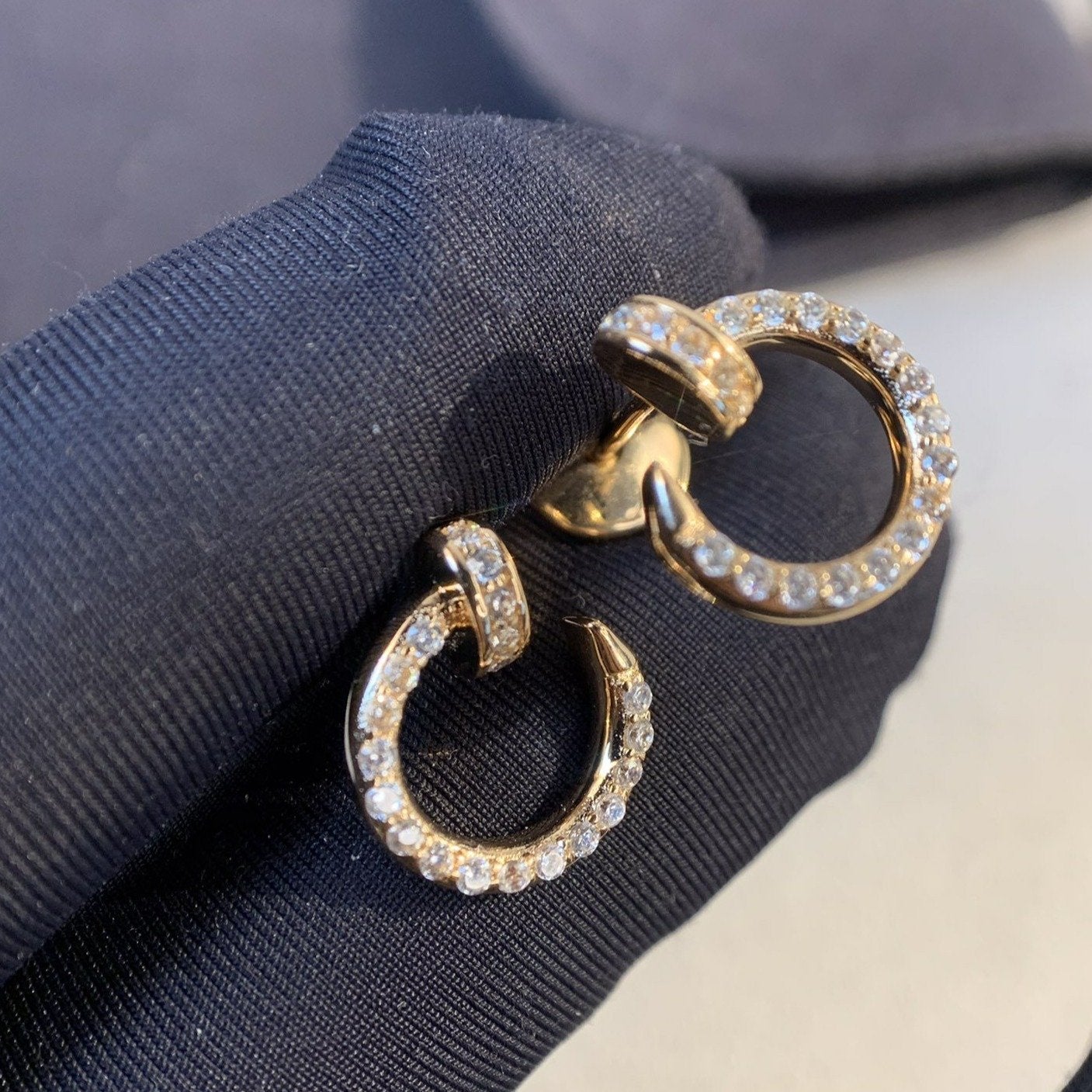 [CLOVER JEWELRY]JUSTE EARRINGS GOLD DIAMONDS