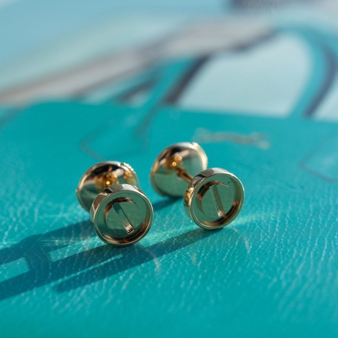 [CLOVER JEWELRY]LOVE EARRINGS PINK GOLD 10MM