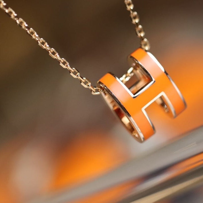 [CLOVER JEWELRY]POP H PEDANT PINK GOLD