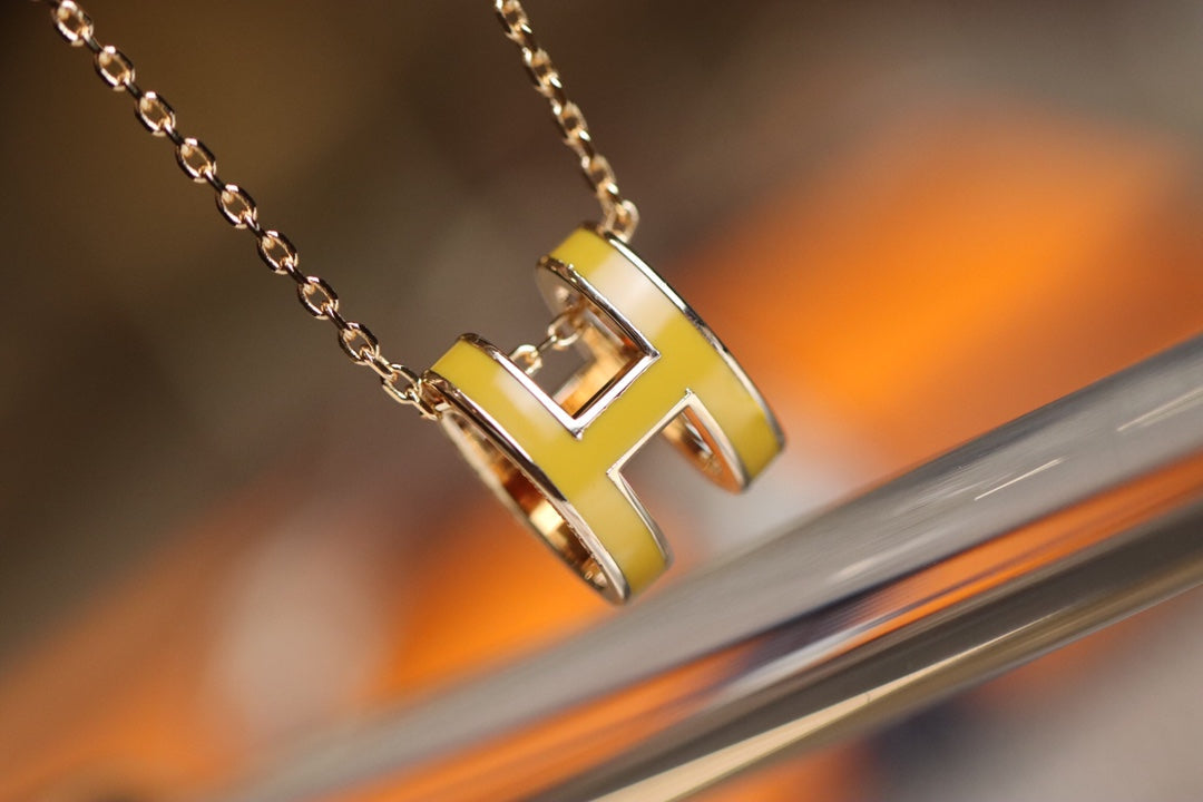 [CLOVER JEWELRY]POP H PEDANT PINK GOLD