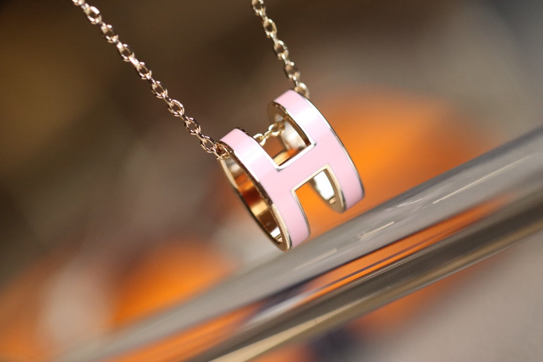 [CLOVER JEWELRY]POP H PEDANT PINK GOLD