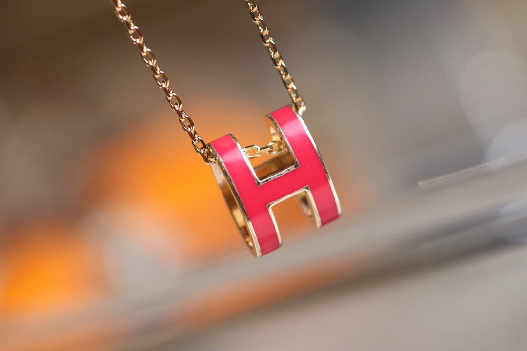 [CLOVER JEWELRY]POP H PEDANT PINK GOLD