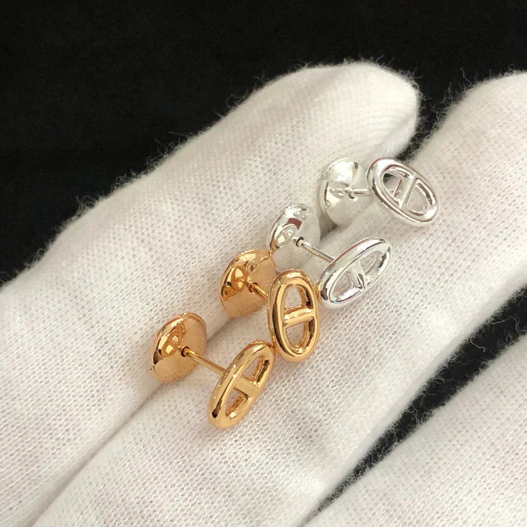 [CLOVER JEWELRY]CHAINE SMALL EARRINGS GOLD AND SILVER