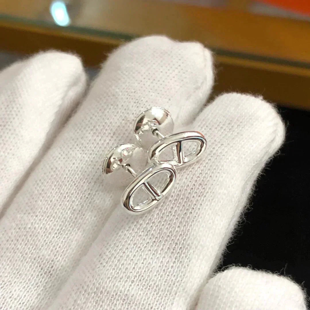 [CLOVER JEWELRY]CHAINE SMALL EARRINGS GOLD AND SILVER