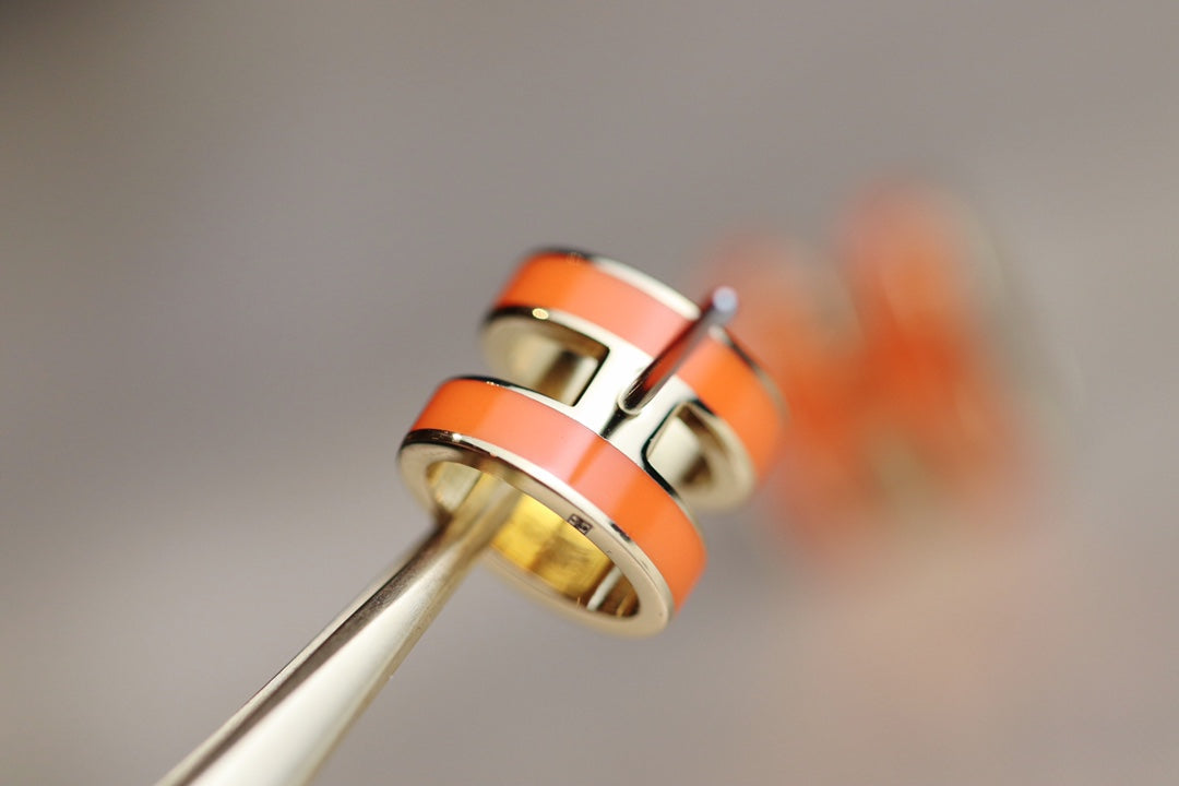 [CLOVER JEWELRY]MINI POP H EARRINGS ORANGE