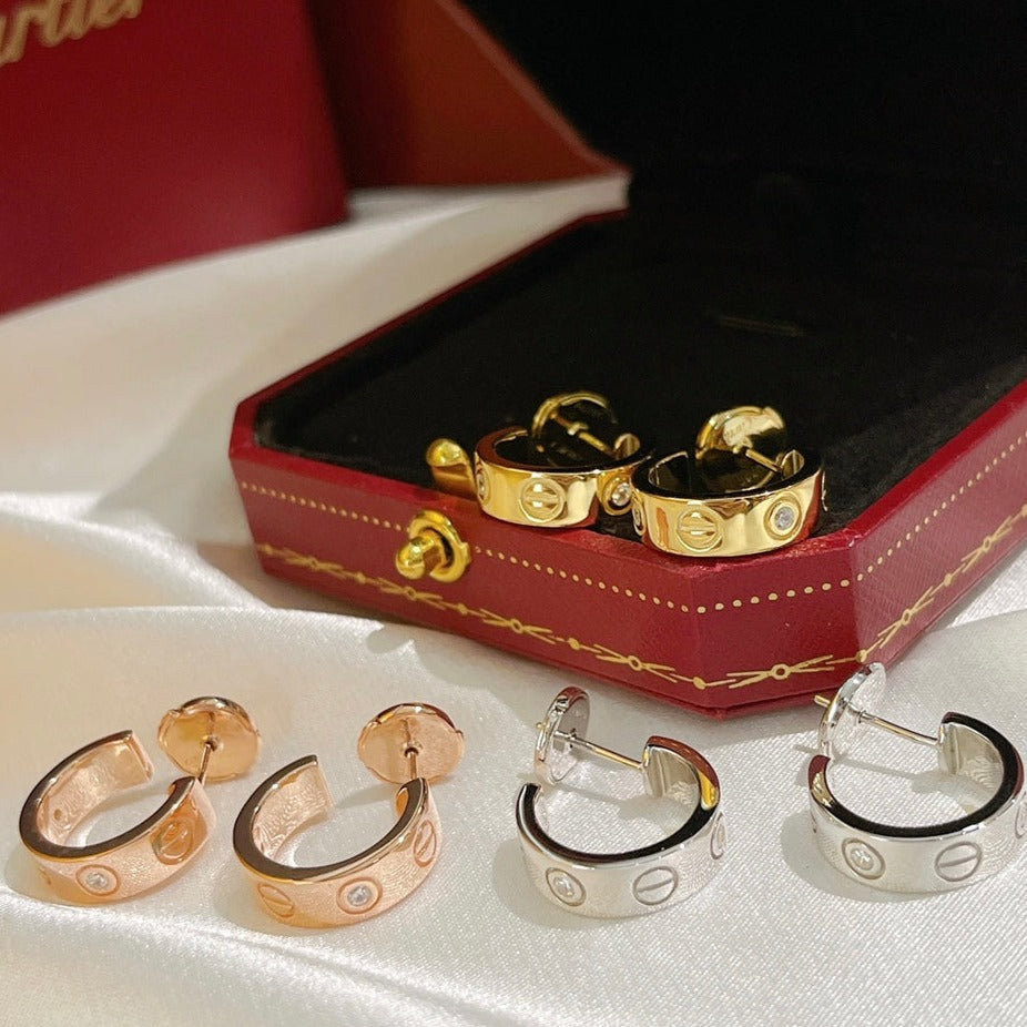 [CLOVER JEWELRY]LOVE EARRINGS 5.7MM 2 DIAMONDS