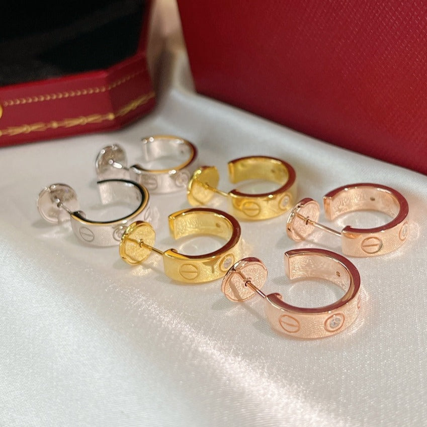 [CLOVER JEWELRY]LOVE EARRINGS 5.7MM 2 DIAMONDS