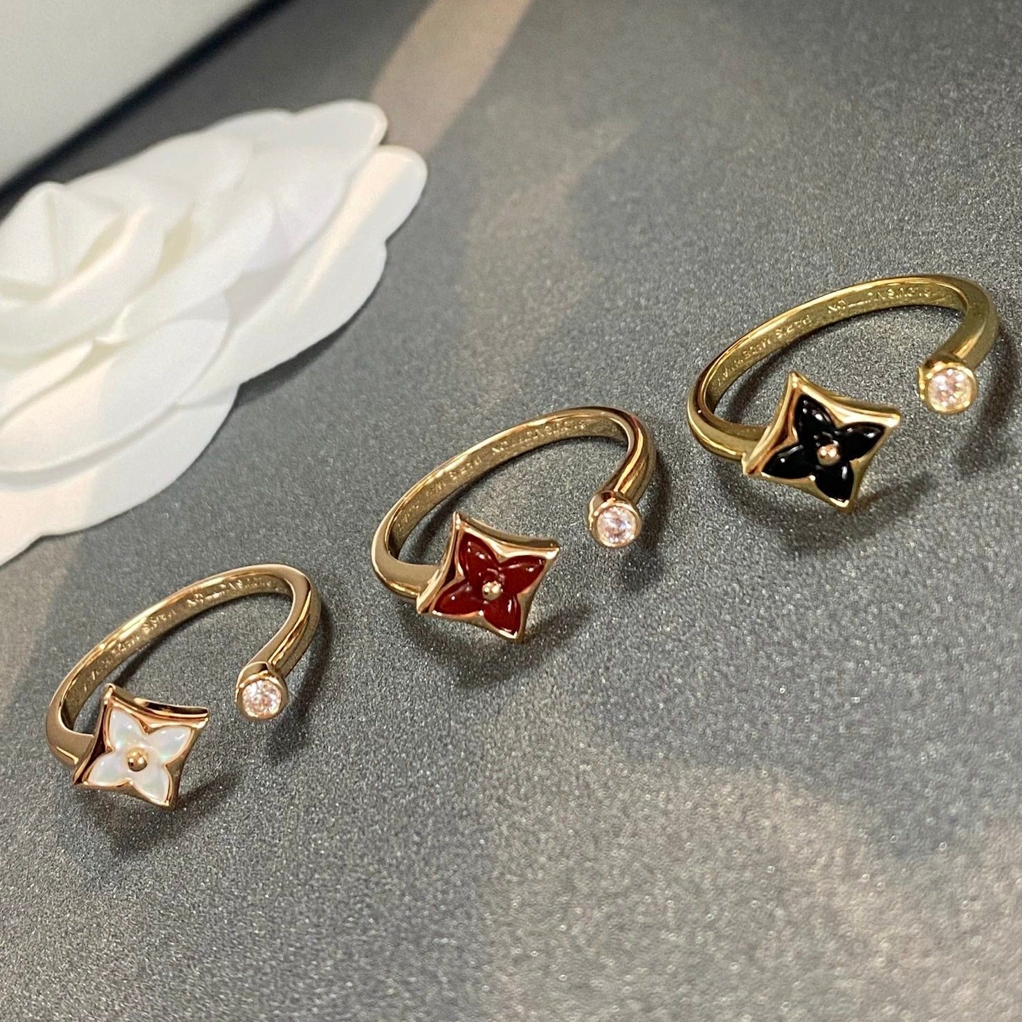 [CLOVER JEWELRY]STAR 1 DIAMOND OPEN RING
