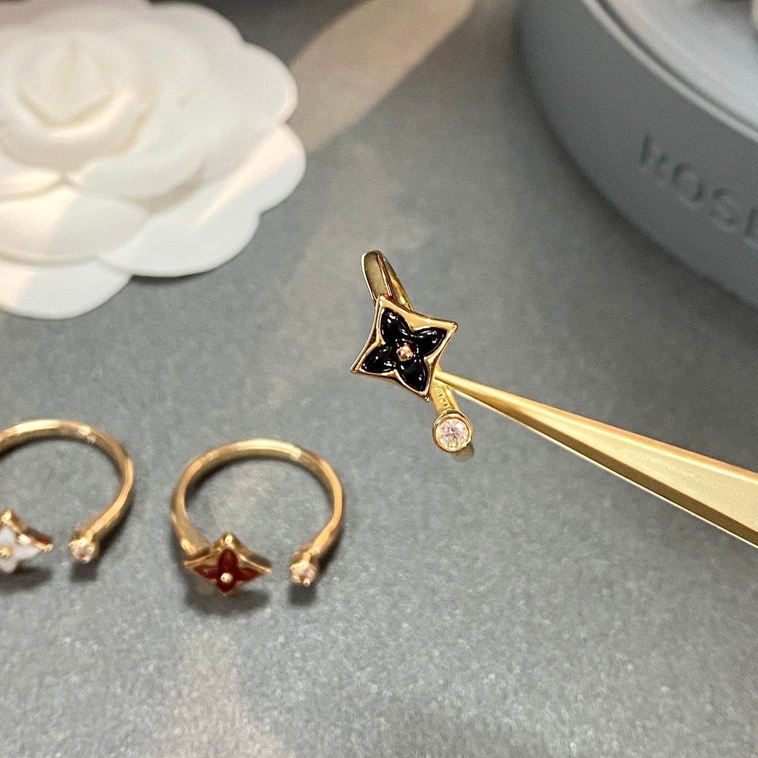 [CLOVER JEWELRY]STAR 1 DIAMOND OPEN RING