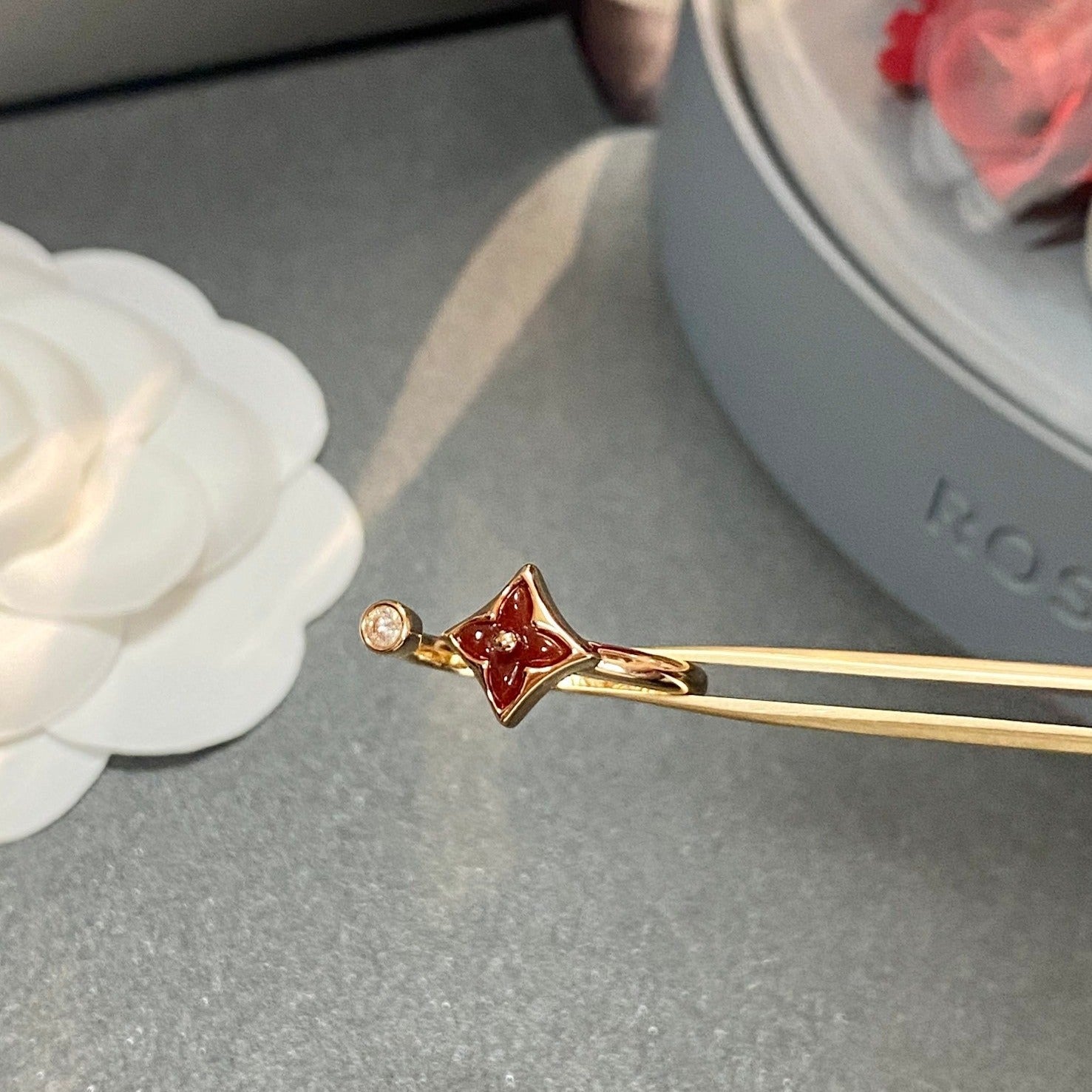 [CLOVER JEWELRY]STAR 1 DIAMOND OPEN RING