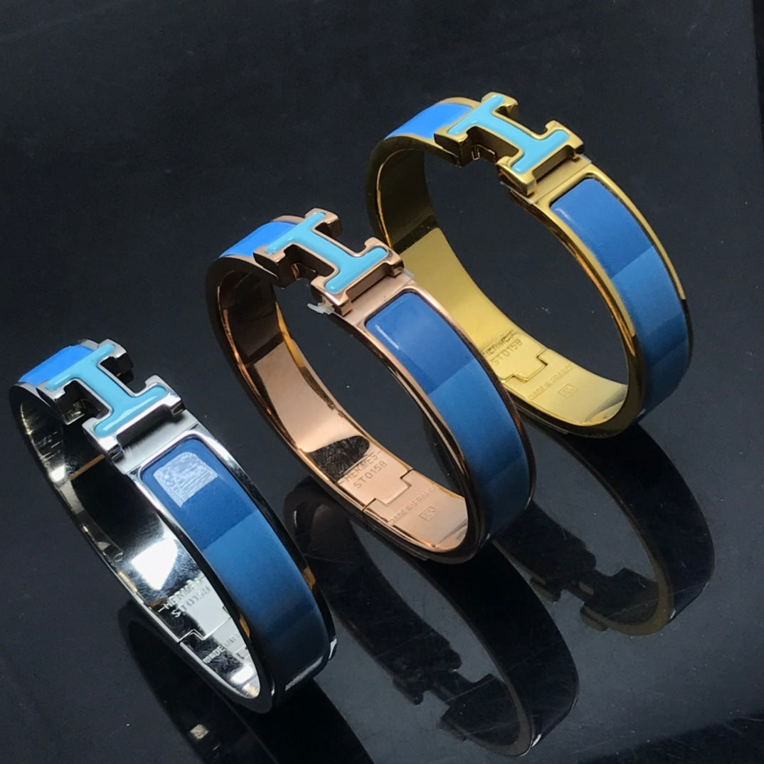 [Camiery]H BRACELET BLUE RAINBOW CERAMIC