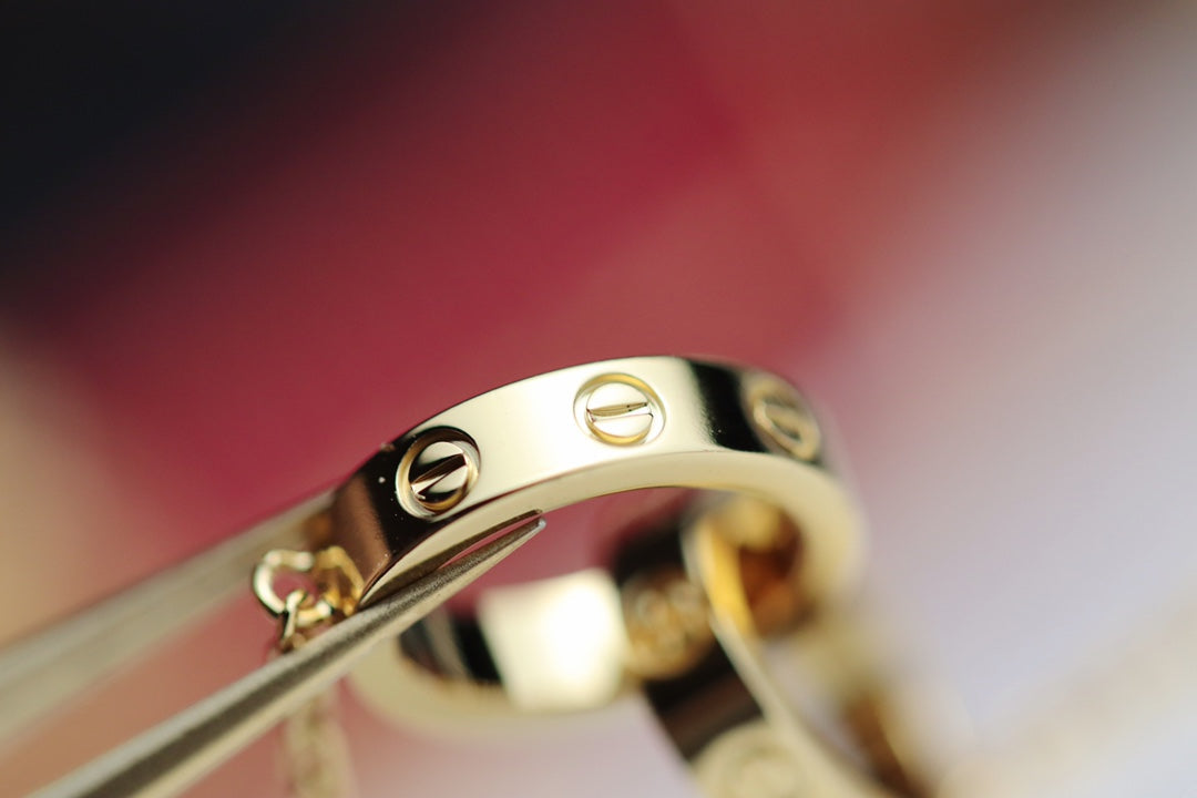 [CLOVER JEWELRY]LOVE NECKLACE DOUBLE RING GOLD