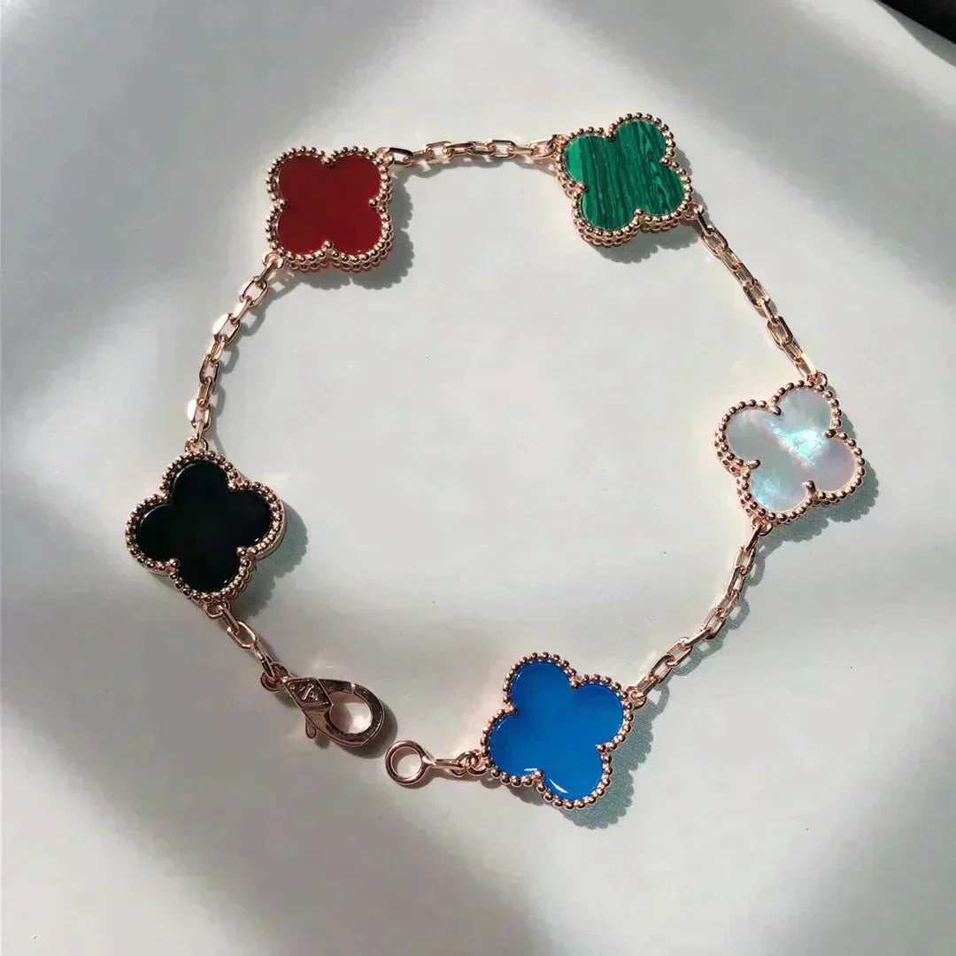 [Camiery]CLOVER 5 MOTIFS MULTICOLOR BRACELET