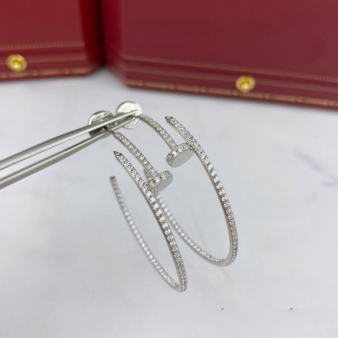 [CLOVER JEWELRY]JUSTE EARRINGS FULL DIAMONDS 1.8MM