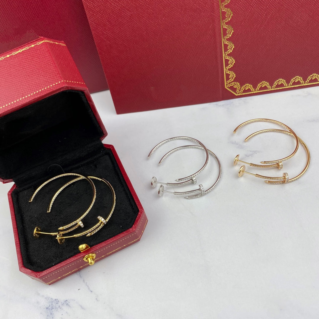 [CLOVER JEWELRY]JUSTE EARRINGS FULL DIAMONDS 1.8MM