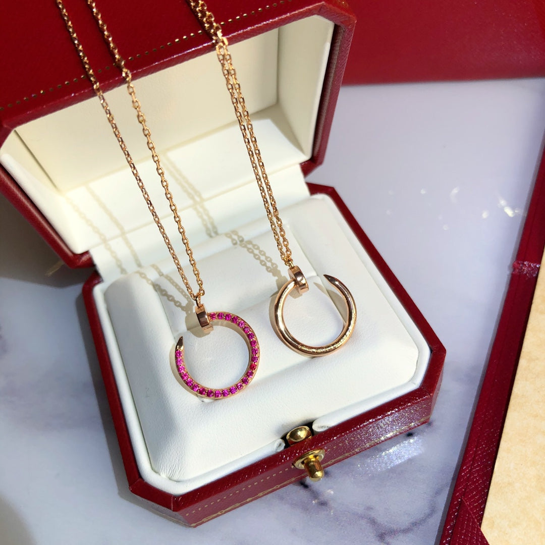 [CLOVER JEWELRY]JUSTE NECKLACE GOLD RED DIAMONDS