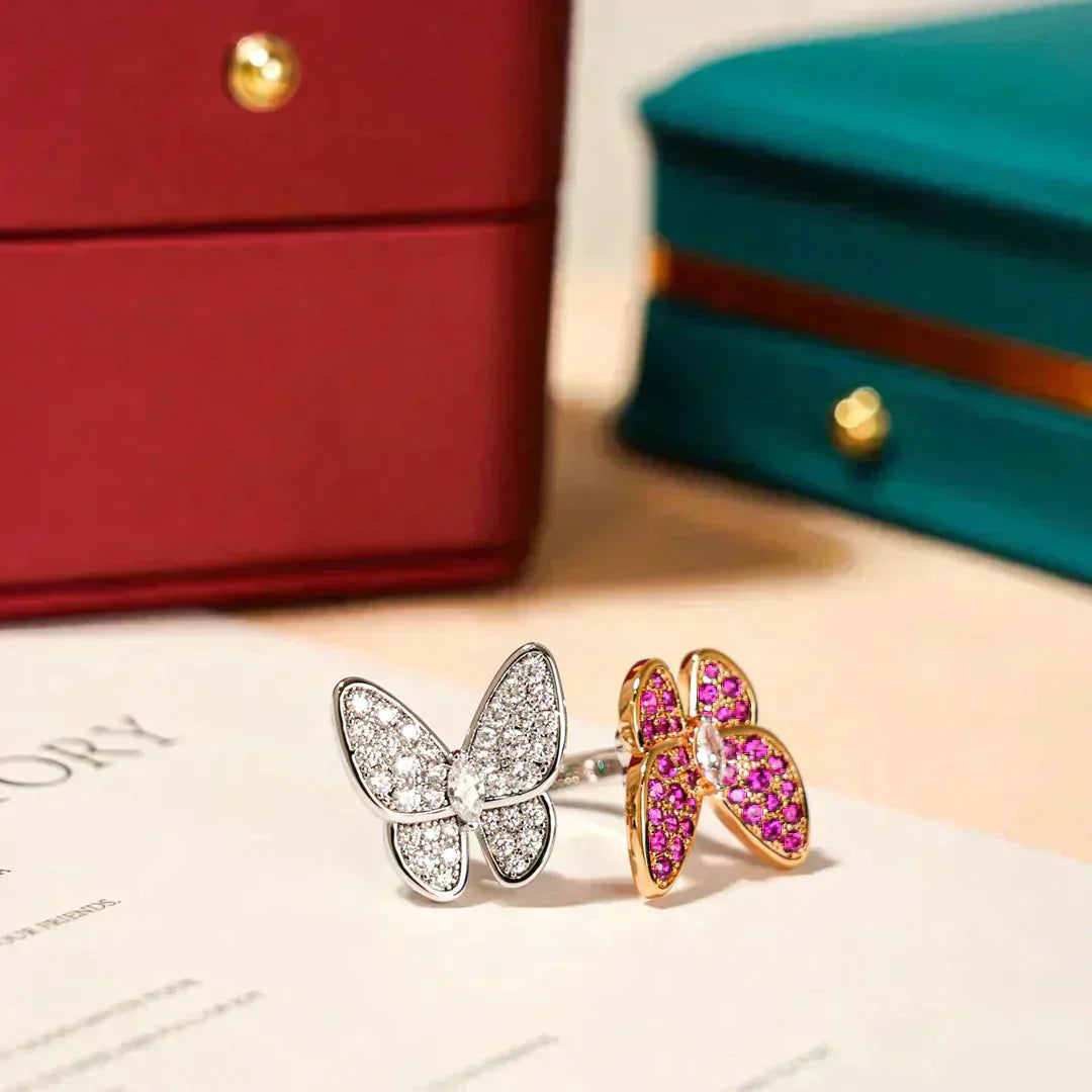[CLOVER JEWELRY]TWIN BUTTERFLY DIAMOND RING