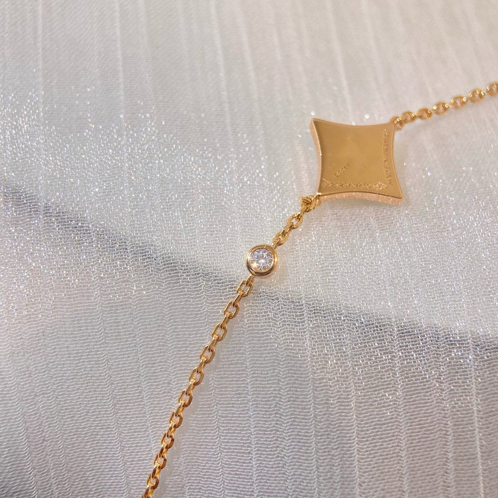 [CLOVER JEWELRY]COLOR STAR CARNELIAN PINK GOLD DIAMOND BRACELET