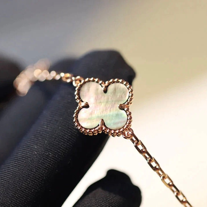 [Camiery]CLOVER 20 MOTIFS DARK MOP DIAMOND  NECKLACE