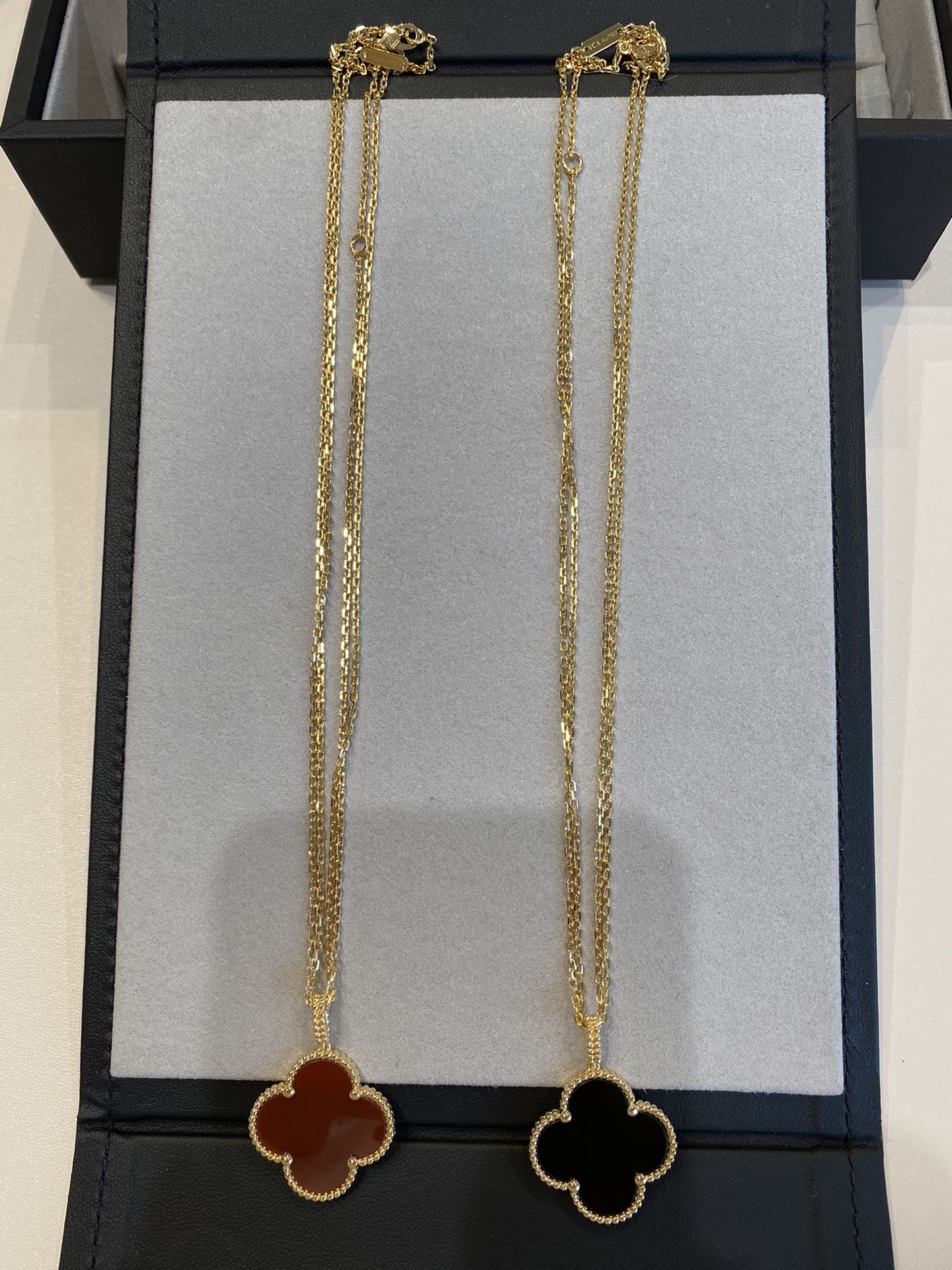 [Camiery]CLOVER 25MM NECKLACE GOLD CARNELIAN
