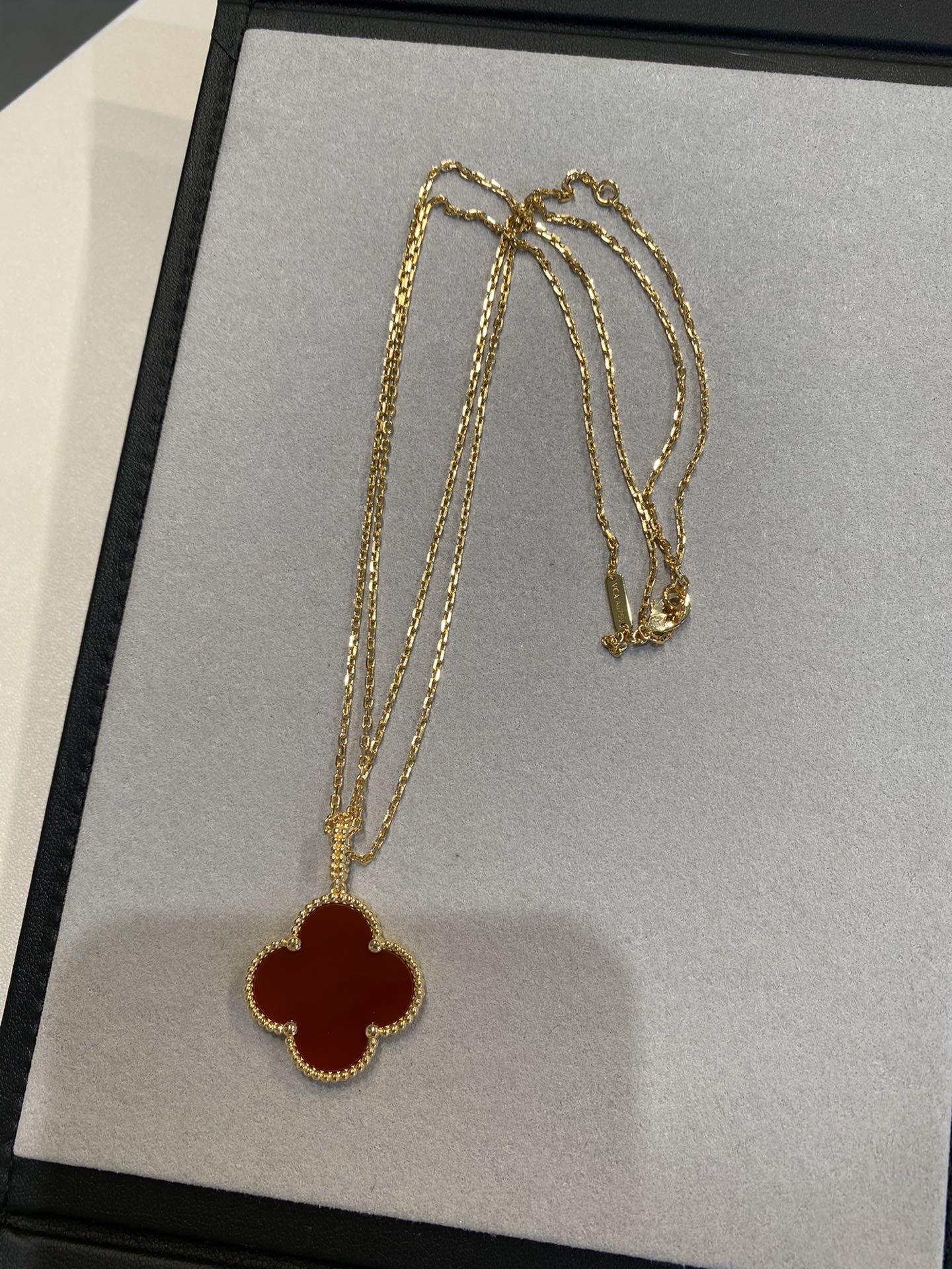 [Camiery]CLOVER 25MM NECKLACE GOLD CARNELIAN